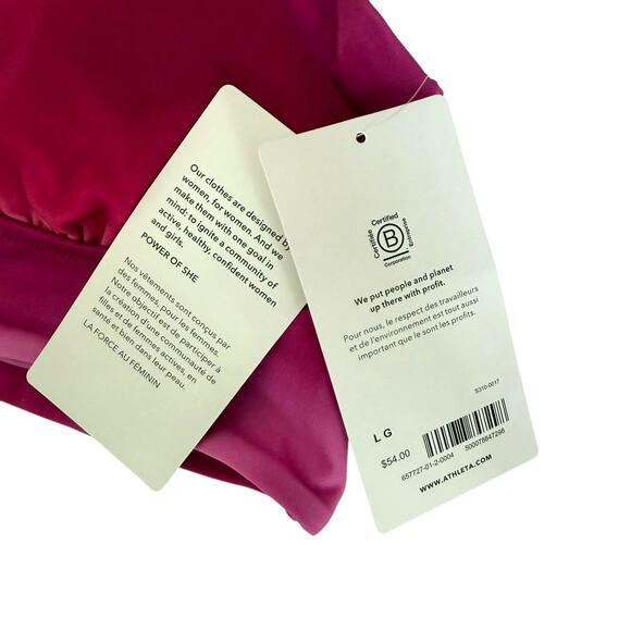 NWT Athleta Plunge Bikini Top D-DD in Surf Blur Fushsia Size L - Picture 6 of 10